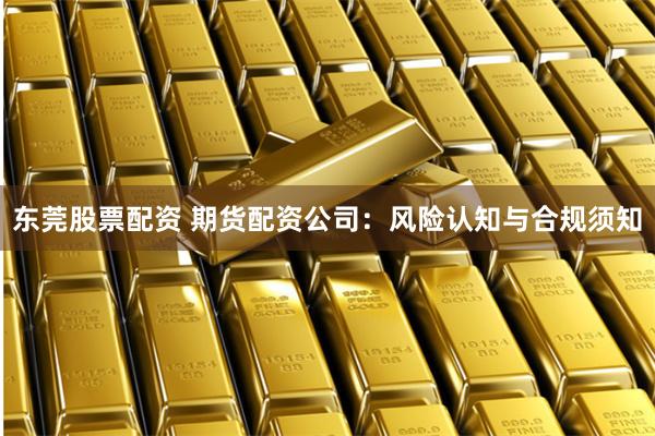 东莞股票配资 期货配资公司：风险认知与合规须知